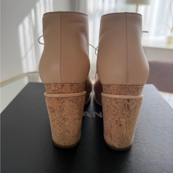 Chanel Cork Lace Up Booties - Picture 3 of 6